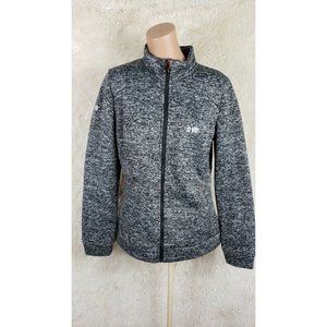 N'VO Women's Size M Full Zip Sweatshirt Athlesure Jacket Black & White Pockets F